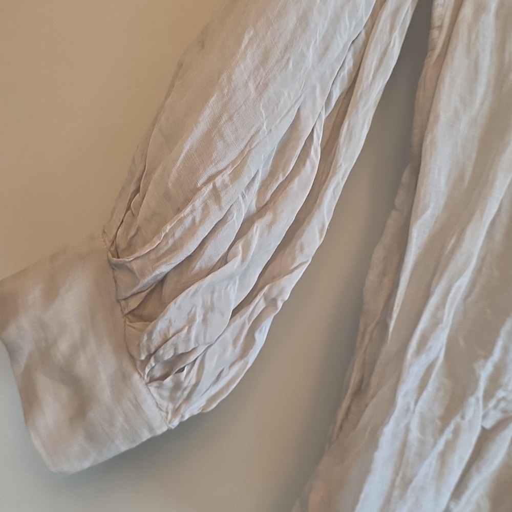 New, Ralph Lauren Black Label Crinkled Organza Puffed Silk Blend Blouse - Picture 15 of 16